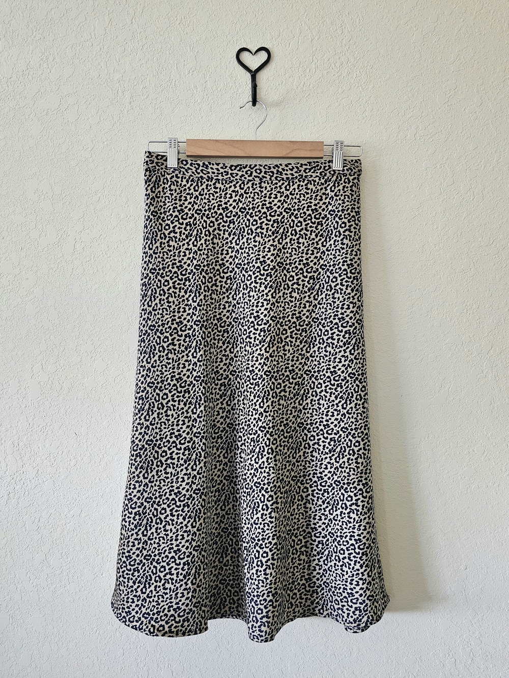 J. Crew Leopard A-Line Skirt in Black and Cream EUC Size S